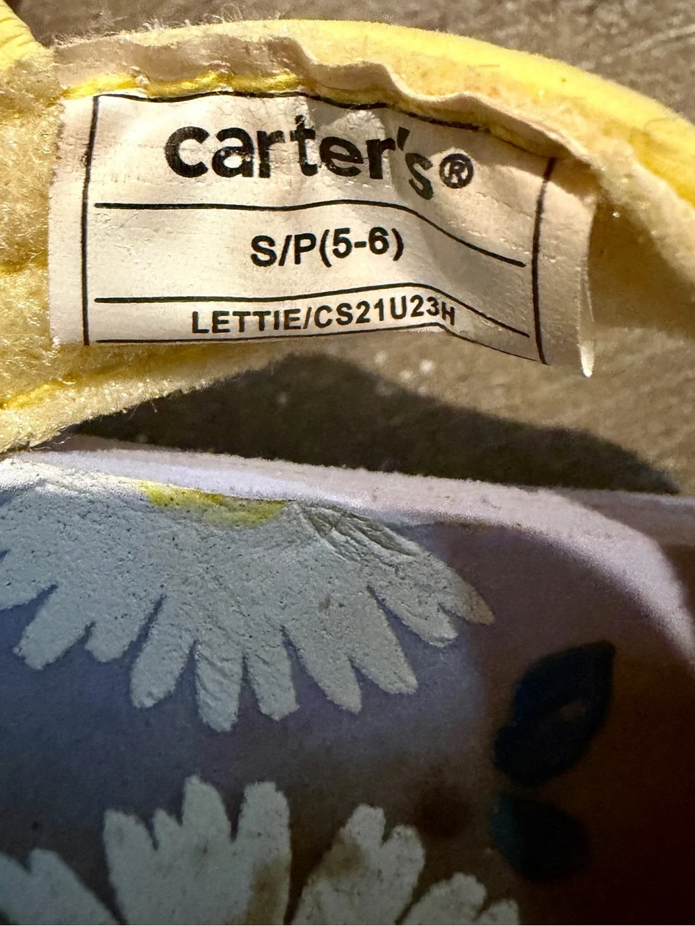 Carter's Yellow Daisy & Pink/Black Pattern Toddler Flip Flops
